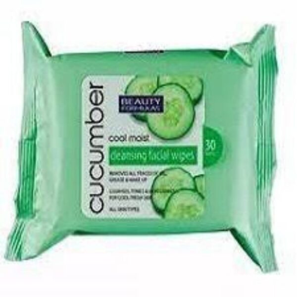 BEAUTY FORMULAS CUCUMBER CLEANSING FACIAL WIPES - Image 2