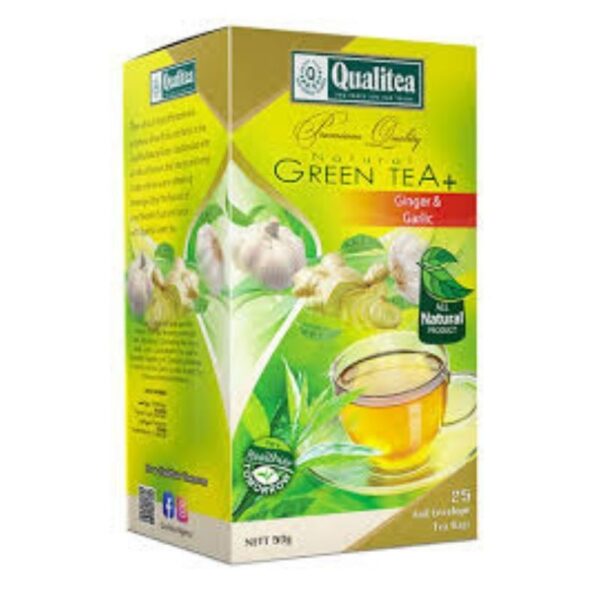 QUALITEA NATURAL GREEN TEA GINGER AND GARLIC