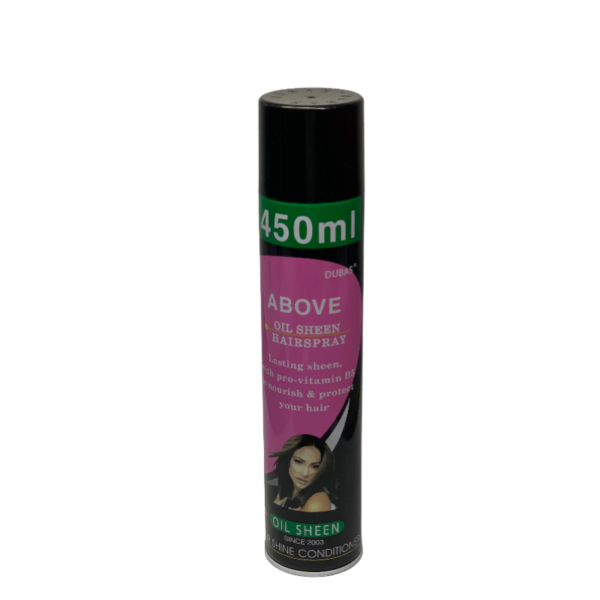 ABOVE OIL SHEEN HAIR SPRAY 450ML