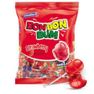 BONBON BUM STRAWBERRY LOLLYPOP