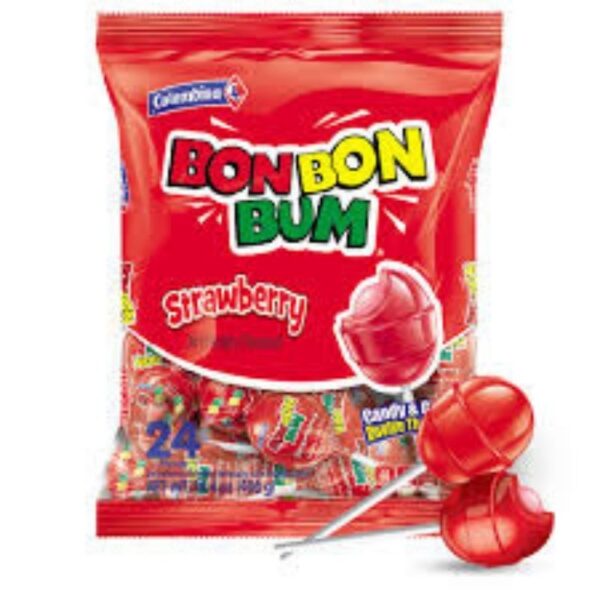 BONBON BUM STRAWBERRY LOLLYPOP